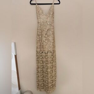 Forever 21 Gold Lace Maxi Dress